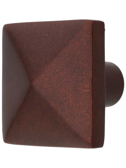Aspen Knob - 1 1/2 inch Square in Mahogany Bronze.